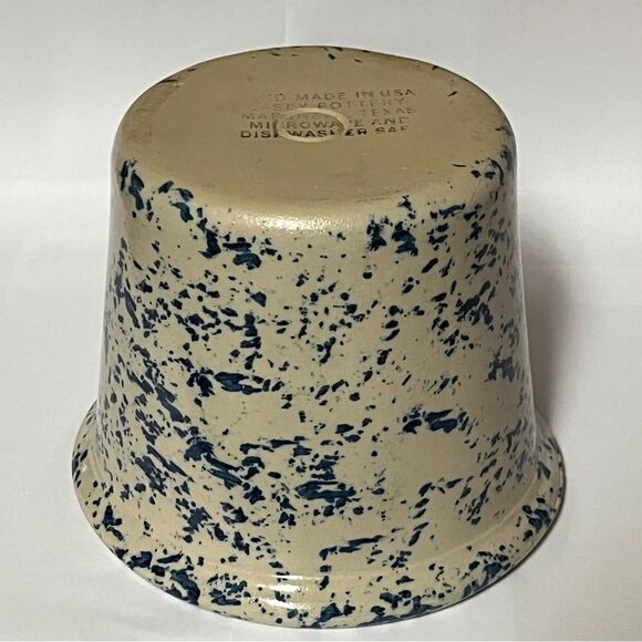 Casey Pottery Marshall, TX Blue Spongeware Crock 4.5" H - Picture 3 of 8